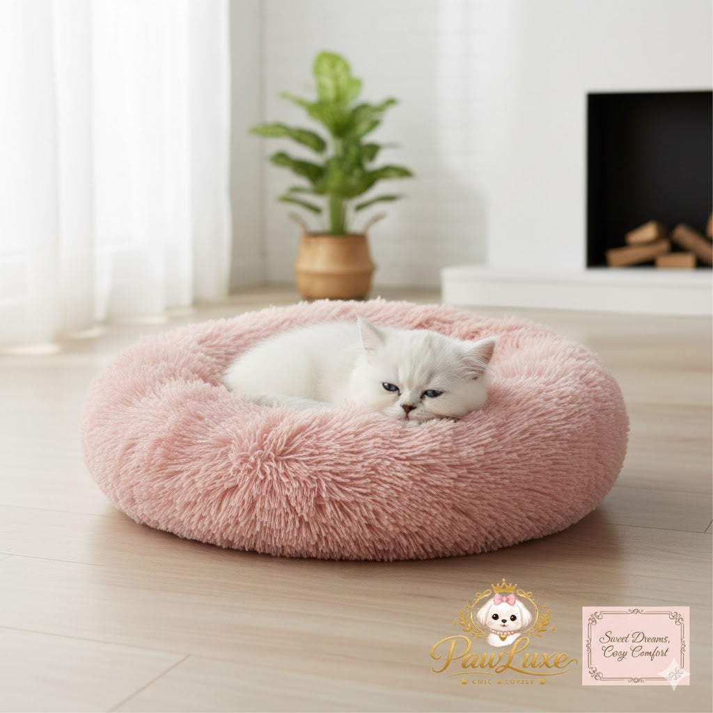 Premium Plush Round Pet Bed for Dogs & Cats – Soft, Warm, All-Season Comfort