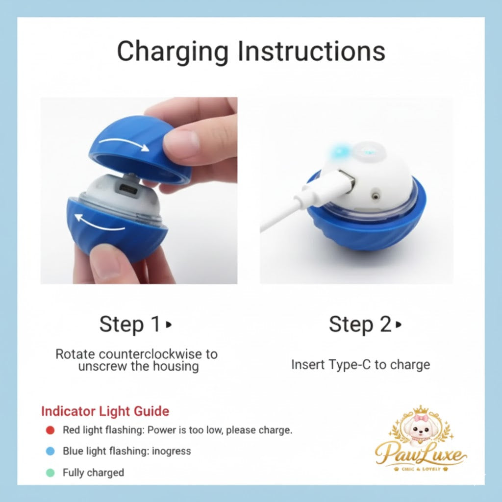 Smart Automatic Dog Toy Ball – Interactive & USB Rechargeable